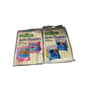 Vintage 2004 Rand Sesame Street Arm Floaties Zoe & Rosita & Cookie Monster *New